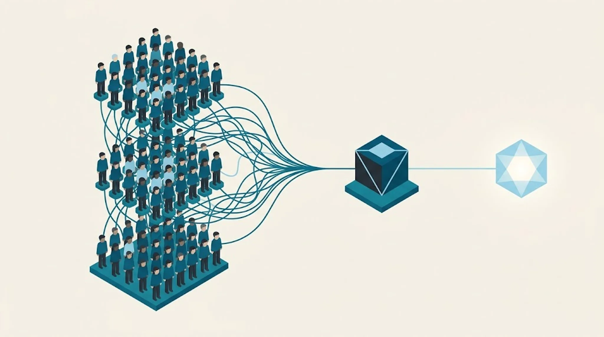 An expensive multi-person consulting team versus a single leader plus automation reaching the same outcome